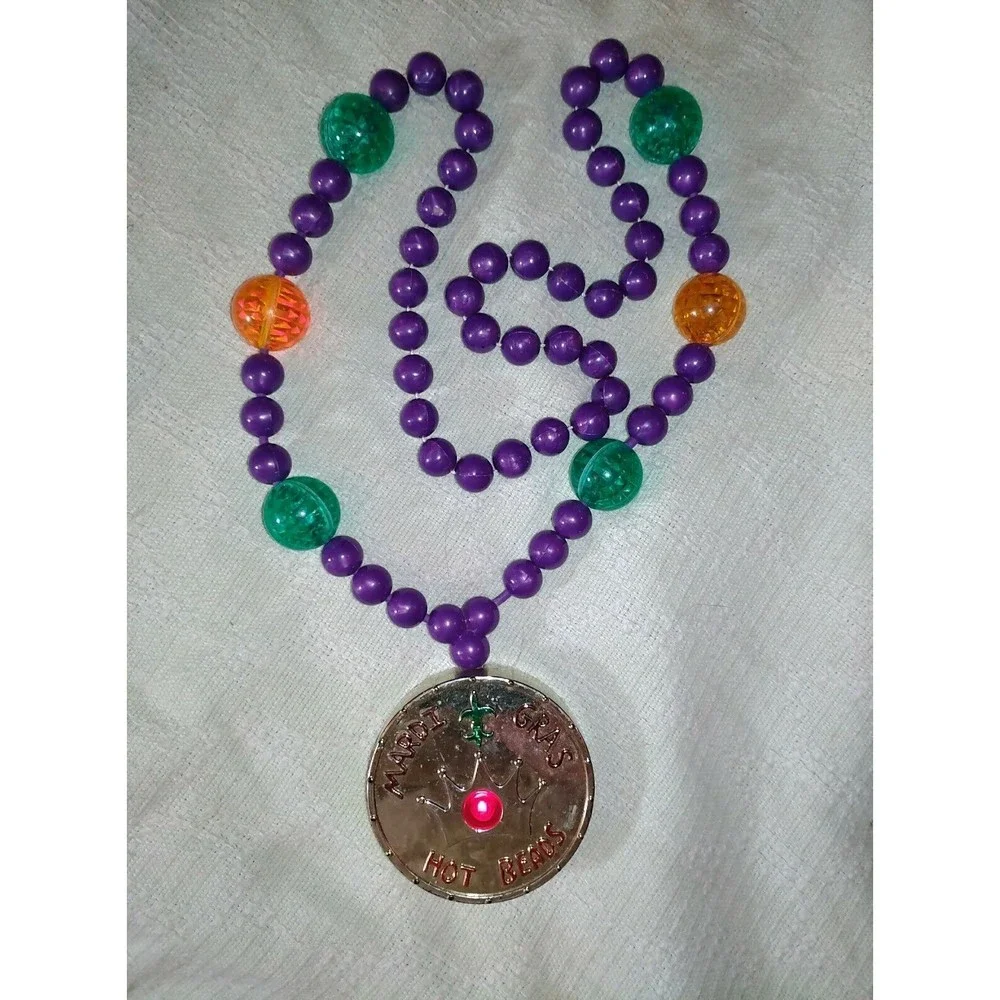 MARDI GRAS HOT BEADS Light Up Party Parade Beads